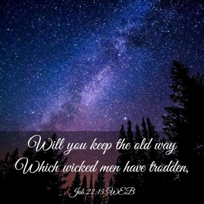 Picture 03 - Job 22:15 WEB - Will you keep the old way Which wicked men have - Bible Verse Picture