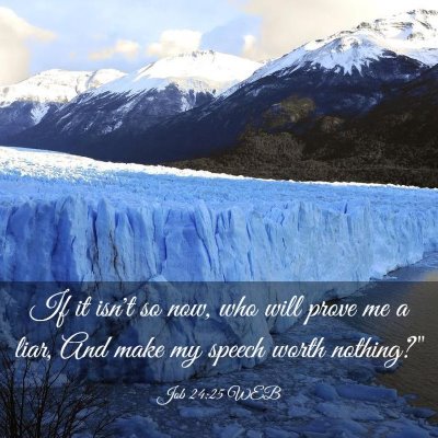 Picture 03 - Job 24:25 WEB - If it isn't so now, who will prove me a liar, And - Bible Verse Picture
