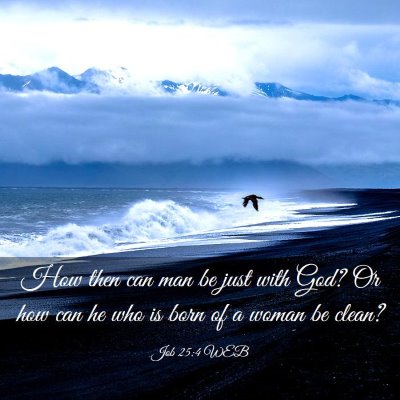 Picture 03 - Job 25:4 WEB - How then can man be just with God? Or how can he - Bible Verse Picture