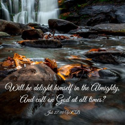Picture 03 - Job 27:10 WEB - Will he delight himself in the Almighty, And call - Bible Verse Picture