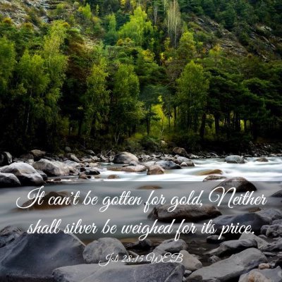 Picture 03 - Job 28:15 WEB - It can't be gotten for gold, Neither shall silver - Bible Verse Picture
