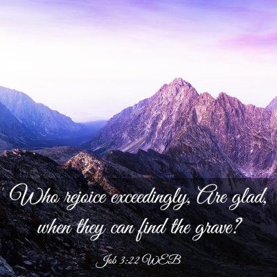 Picture 03 - Job 3:22 WEB - Who rejoice exceedingly, Are glad, when they can - Bible Verse Picture