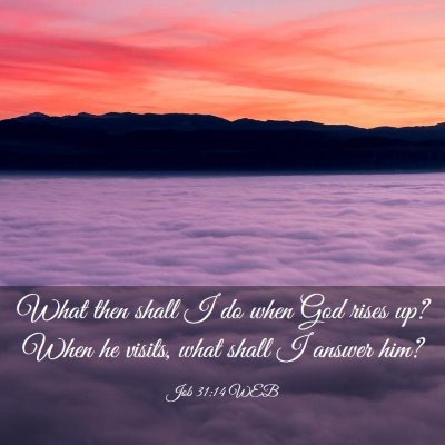 Picture 03 - Job 31:14 WEB - What then shall I do when God rises up? When he - Bible Verse Picture