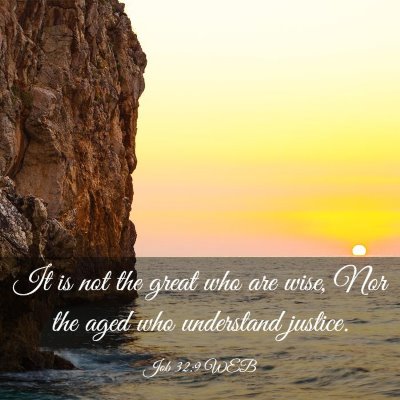 Picture 03 - Job 32:9 WEB - It is not the great who are wise, Nor the aged - Bible Verse Picture