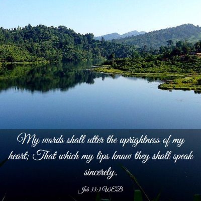 Picture 03 - Job 33:3 WEB - My words shall utter the uprightness of my heart; - Bible Verse Picture