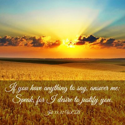Picture 03 - Job 33:32 WEB - If you have anything to say, answer me: Speak, - Bible Verse Picture