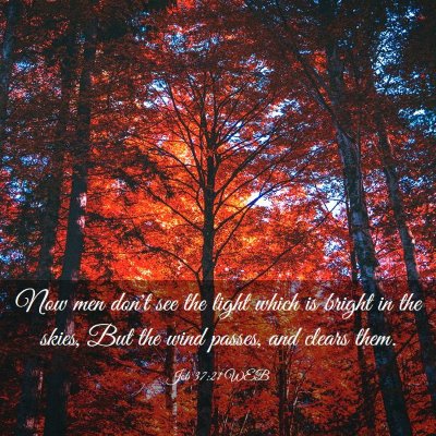 Picture 03 - Job 37:21 WEB - Now men don't see the light which is bright in - Bible Verse Picture
