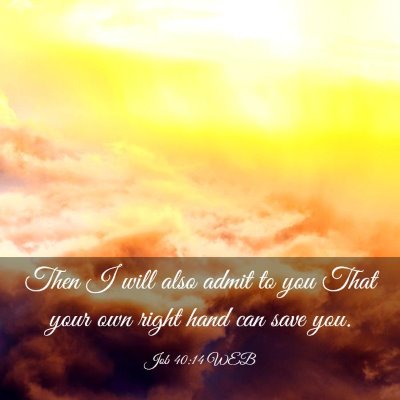 Picture 03 - Job 40:14 WEB - Then I will also admit to you That your own right - Bible Verse Picture