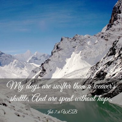 Picture 03 - Job 7:6 WEB - My days are swifter than a weaver's shuttle, And - Bible Verse Picture