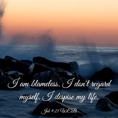 Picture 03 - Job 9:21 WEB - I am blameless. I don't regard myself. I despise - Bible Verse Picture