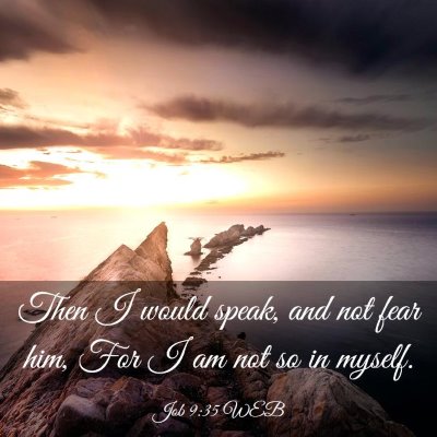Picture 03 - Job 9:35 WEB - Then I would speak, and not fear him, For I am - Bible Verse Picture
