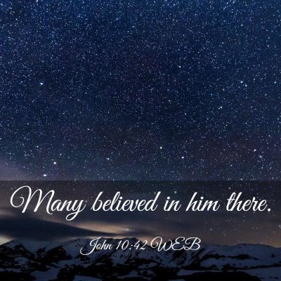 Picture 03 - John 10:42 WEB - Many believed in him - Bible Verse Picture