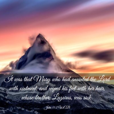 Picture 03 - John 11:2 WEB - It was that Mary who had anointed the Lord with - Bible Verse Picture