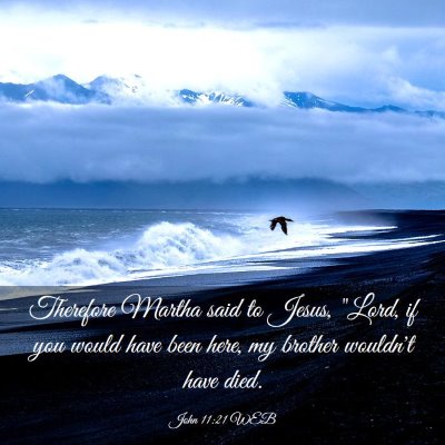 Picture 03 - John 11:21 WEB - Therefore Martha said to Jesus, 