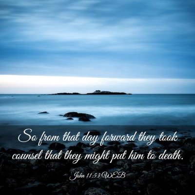 Picture 03 - John 11:53 WEB - So from that day forward they took counsel that - Bible Verse Picture
