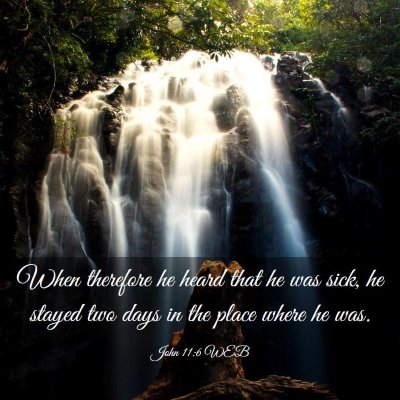 Picture 03 - John 11:6 WEB - When therefore he heard that he was sick, he - Bible Verse Picture