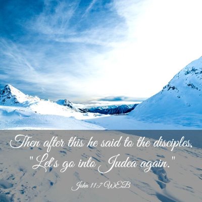 Picture 03 - John 11:7 WEB - Then after this he said to the disciples, 