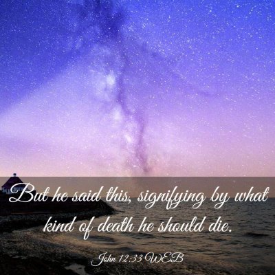 Picture 03 - John 12:33 WEB - But he said this, signifying by what kind of - Bible Verse Picture