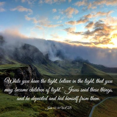 Picture 03 - John 12:36 WEB - While you have the light, believe in the light, - Bible Verse Picture