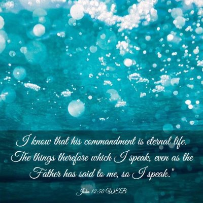 Picture 03 - John 12:50 WEB - I know that his commandment is eternal life. The - Bible Verse Picture