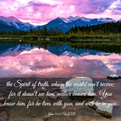 Picture 03 - John 14:17 WEB - the Spirit of truth, whom the world can't - Bible Verse Picture