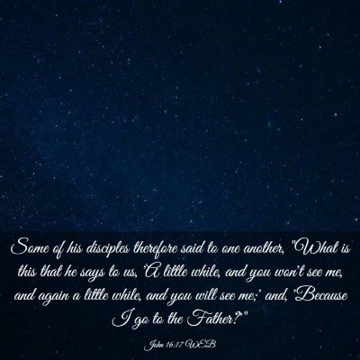 Picture 03 - John 16:17 WEB - Some of his disciples therefore said to one - Bible Verse Picture