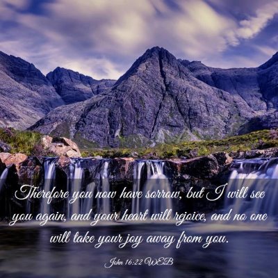 Picture 03 - John 16:22 WEB - Therefore you now have sorrow, but I will see you - Bible Verse Picture