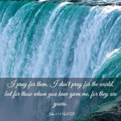 Picture 03 - John 17:9 WEB - I pray for them. I don't pray for the world, but - Bible Verse Picture