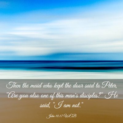 Picture 03 - John 18:17 WEB - Then the maid who kept the door said to Peter, - Bible Verse Picture