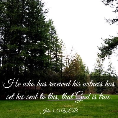 Picture 03 - John 3:33 WEB - He who has received his witness has set his seal - Bible Verse Picture