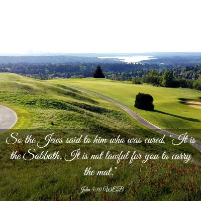 Picture 03 - John 5:10 WEB - So the Jews said to him who was cured, 
