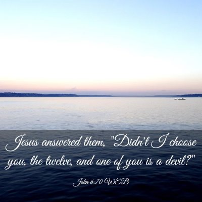 Picture 03 - John 6:70 WEB - Jesus answered them, 