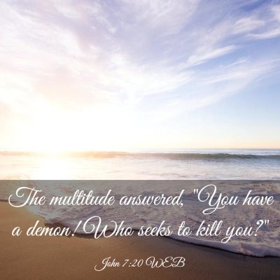 Picture 03 - John 7:20 WEB - The multitude answered, 