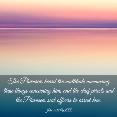 Picture 03 - John 7:32 WEB - The Pharisees heard the multitude murmuring these - Bible Verse Picture