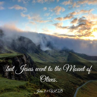 Picture 03 - John 8:1 WEB - but Jesus went to the Mount of - Bible Verse Picture