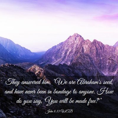 Picture 03 - John 8:33 WEB - They answered him, 