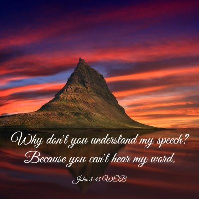 Picture 03 - John 8:43 WEB - Why don't you understand my speech? Because you - Bible Verse Picture