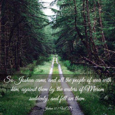 Picture 03 - Joshua 11:7 WEB - So Joshua came, and all the people of war with - Bible Verse Picture