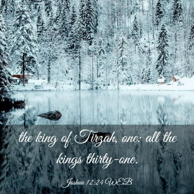 Picture 03 - Joshua 12:24 WEB - the king of Tirzah, one: all the kings - Bible Verse Picture