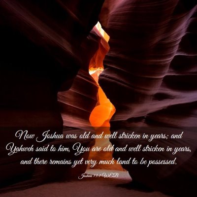Picture 03 - Joshua 13:1 WEB - Now Joshua was old and well stricken in years; - Bible Verse Picture