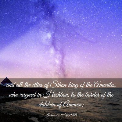Picture 03 - Joshua 13:10 WEB - and all the cities of Sihon king of the Amorites, - Bible Verse Picture