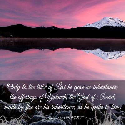 Picture 03 - Joshua 13:14 WEB - Only to the tribe of Levi he gave no inheritance; - Bible Verse Picture