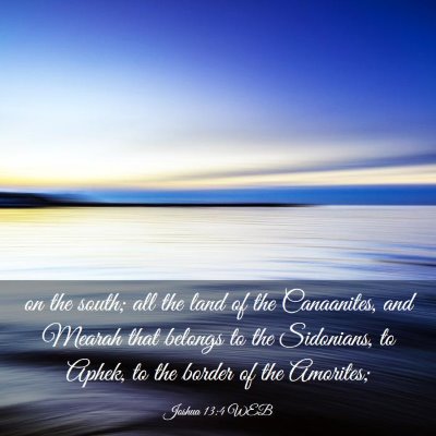 Picture 03 - Joshua 13:4 WEB - on the south; all the land of the Canaanites, and - Bible Verse Picture
