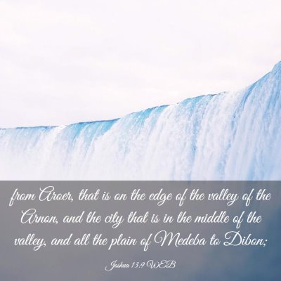 Picture 03 - Joshua 13:9 WEB - from Aroer, that is on the edge of the valley of - Bible Verse Picture