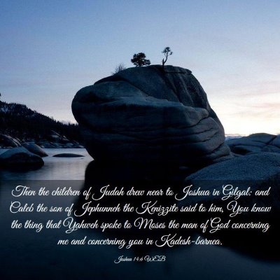 Picture 03 - Joshua 14:6 WEB - Then the children of Judah drew near to Joshua in - Bible Verse Picture