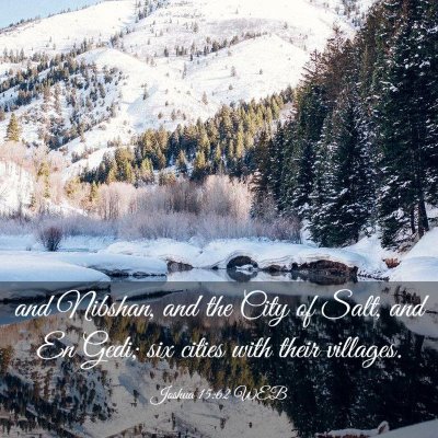Picture 03 - Joshua 15:62 WEB - and Nibshan, and the City of Salt, and En Gedi; - Bible Verse Picture