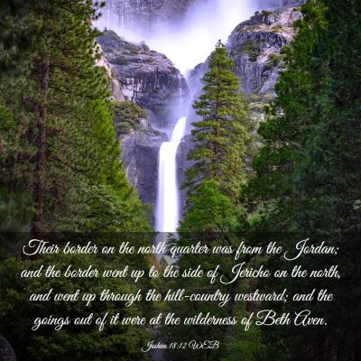 Picture 03 - Joshua 18:12 WEB - Their border on the north quarter was from the - Bible Verse Picture