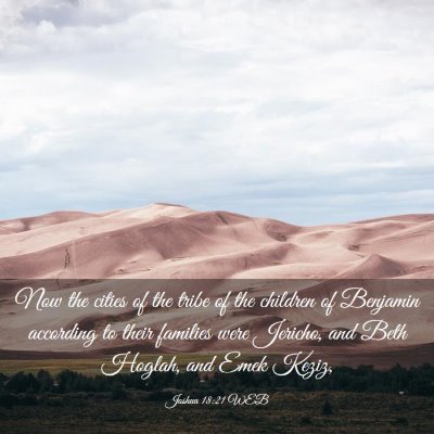 Picture 03 - Joshua 18:21 WEB - Now the cities of the tribe of the children of - Bible Verse Picture