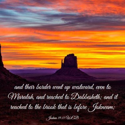 Picture 03 - Joshua 19:11 WEB - and their border went up westward, even to - Bible Verse Picture