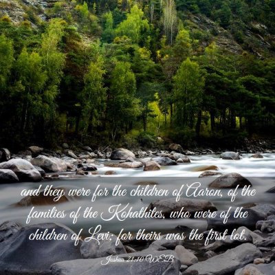 Picture 03 - Joshua 21:10 WEB - and they were for the children of Aaron, of the - Bible Verse Picture